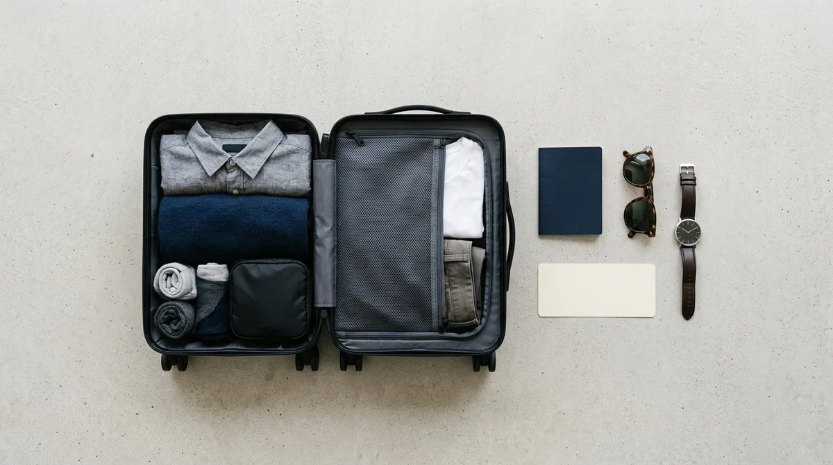 Circuitos Europamundo con M&K Adventure: qué incluyen y cómo reservar 6 Maleta abierta con ropa, pasaporte y accesorios listos para un viaje a Europa